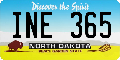 ND license plate INE365