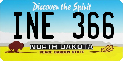 ND license plate INE366