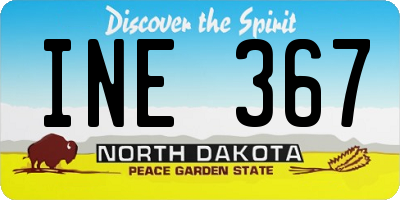 ND license plate INE367