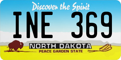 ND license plate INE369