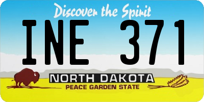 ND license plate INE371