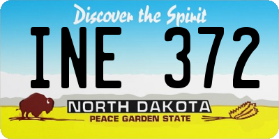 ND license plate INE372