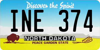 ND license plate INE374