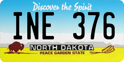 ND license plate INE376