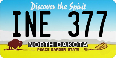 ND license plate INE377