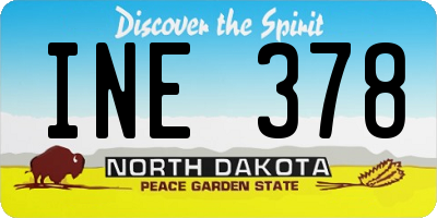 ND license plate INE378