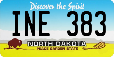 ND license plate INE383