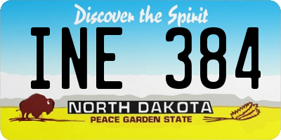 ND license plate INE384
