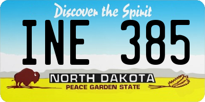ND license plate INE385
