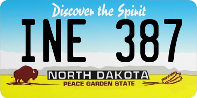 ND license plate INE387