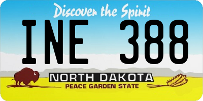 ND license plate INE388