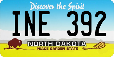 ND license plate INE392
