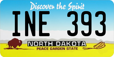 ND license plate INE393