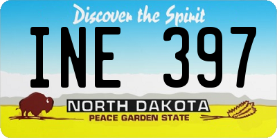 ND license plate INE397