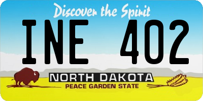 ND license plate INE402