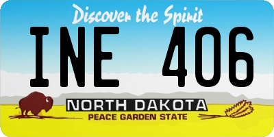 ND license plate INE406