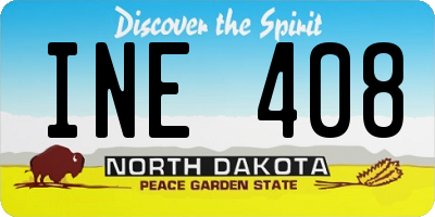 ND license plate INE408