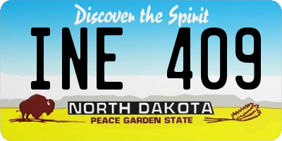 ND license plate INE409