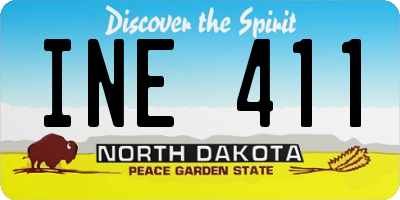 ND license plate INE411