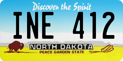ND license plate INE412