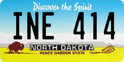 ND license plate INE414