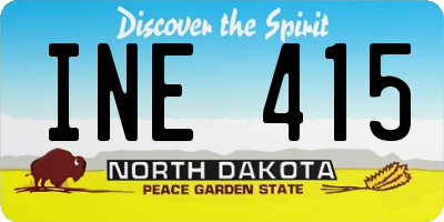 ND license plate INE415