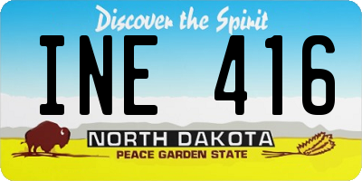 ND license plate INE416