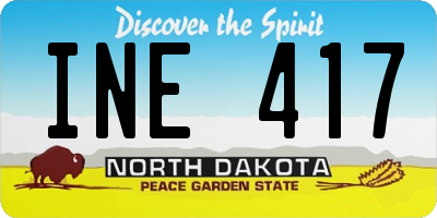 ND license plate INE417