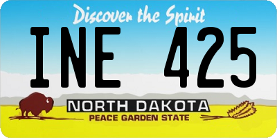 ND license plate INE425