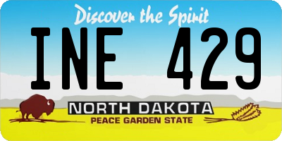 ND license plate INE429
