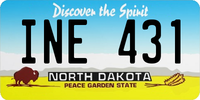ND license plate INE431