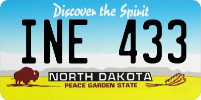ND license plate INE433