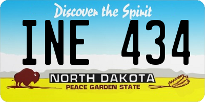 ND license plate INE434