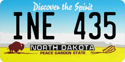 ND license plate INE435