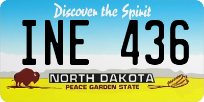 ND license plate INE436
