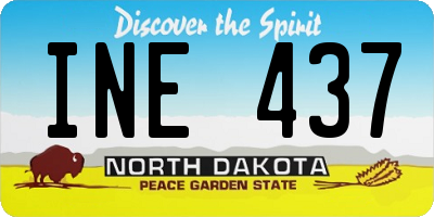 ND license plate INE437