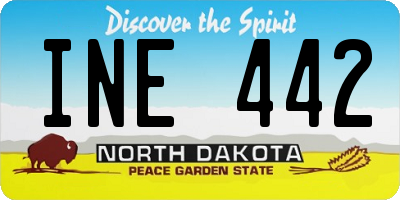 ND license plate INE442