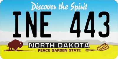 ND license plate INE443