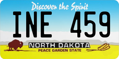 ND license plate INE459