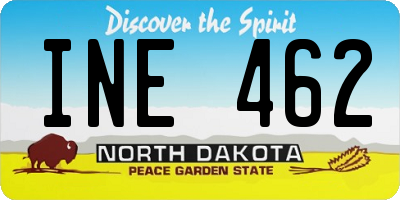 ND license plate INE462