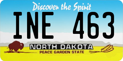 ND license plate INE463