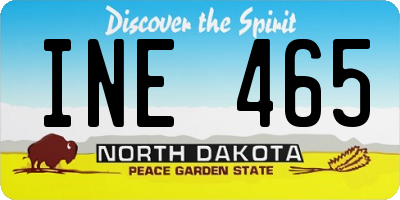 ND license plate INE465