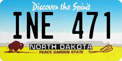 ND license plate INE471