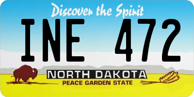ND license plate INE472