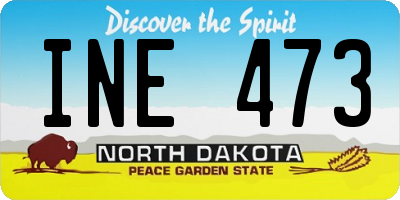 ND license plate INE473