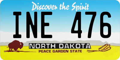 ND license plate INE476