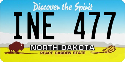 ND license plate INE477