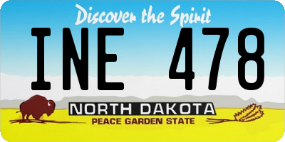 ND license plate INE478