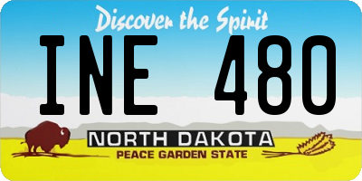 ND license plate INE480