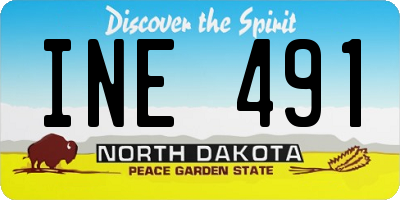ND license plate INE491
